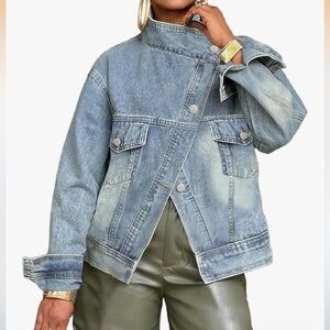 NWT DOSE blue Denim oversized Asymmetric design spring/autumn jacket size XL & M